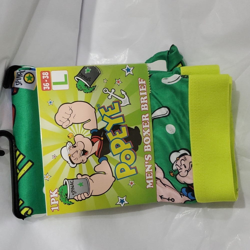 Popeye mens green‎ boxer briefs size large 36-38 brand new